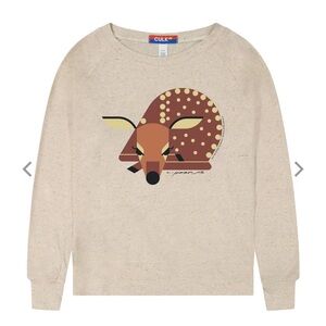 Culk featuring Charley Harper Fawn Art Raglan Lightweight Women’s Sweatshirt XL